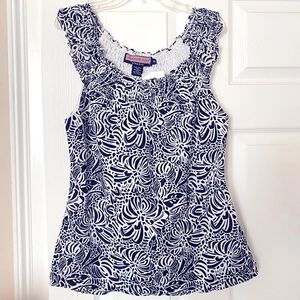 Vineyard Vines Navy and White sleeveless blouse